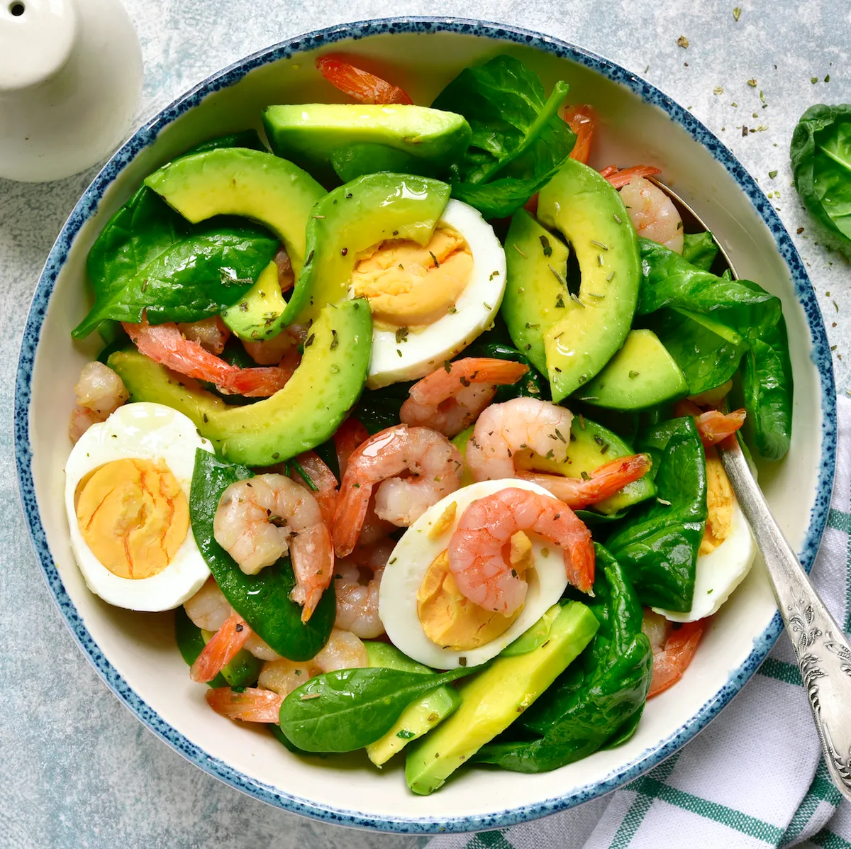 Shrimp, Avocado, and Egg Chopped Salad